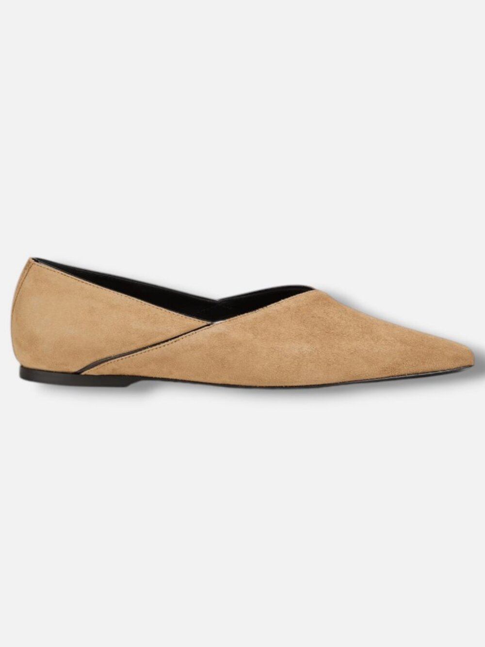 Toteme Women's Beige Suede Ballet Flats Shoes Size 36